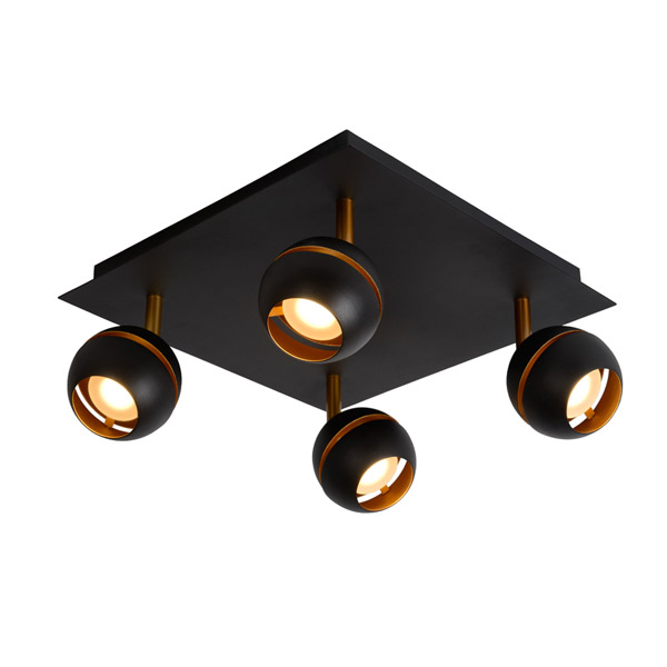 BINARI - Ceiling spotlight - LED - 4x5W 2700K - Black Lucide