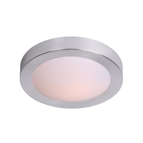 FRESH - Flush ceiling light Bathroom - Ø 27 cm - E27 - IP44 - Satin Chrome Lucide