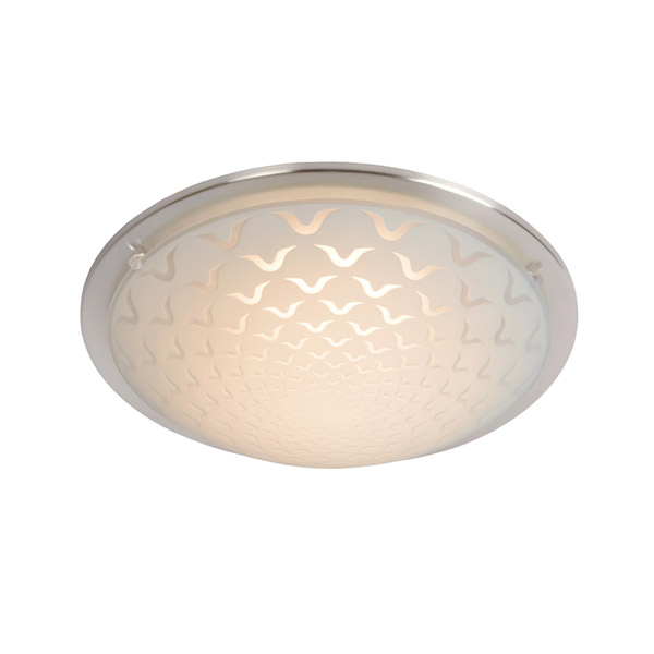RUNE - Flush ceiling light - Ø 27 cm - LED - 1x8W 3000K - Satin Chrome Lucide