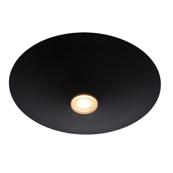 TROY - Flush ceiling light - Ø 35 cm - LED Dim. - 1x12W 3000K - Black Lucide