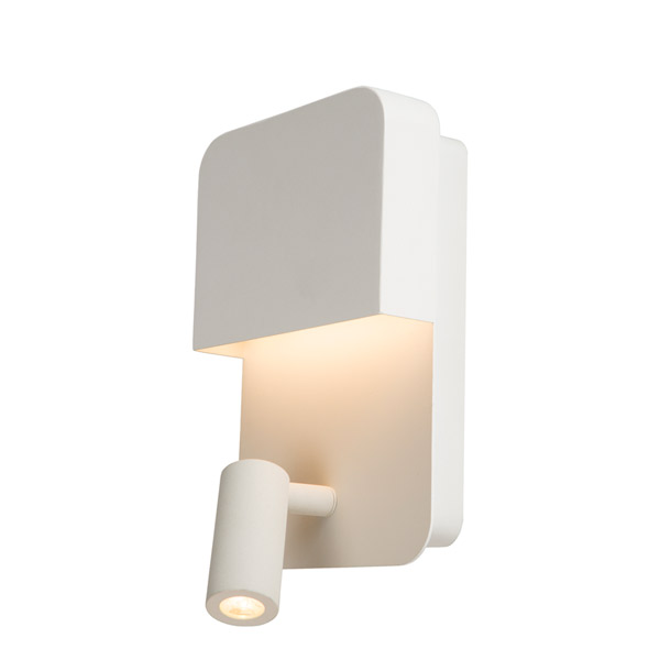 BOXER - Wall light - LED - 1x5W 3000K - With USB charging point - White Lucide