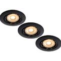 11001/15/30 Lucide FOCUS Built-in Round LED 3xGU10/5W dimm 3000K O8,  