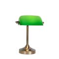 17504/01/03 Lucide Banker Lamp E14 L22cm H30cm Glass Green/ Bronze  