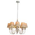 34339/08/41 Lucide ROBIN Chandelier 8xE14 Shade Linen/Taupe 