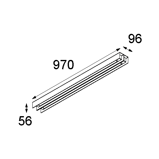  United (974mm) 2x LED 1-10V GI Modular   