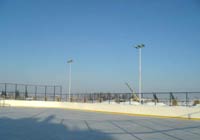 Монтаж освещения на хоккейной площадке