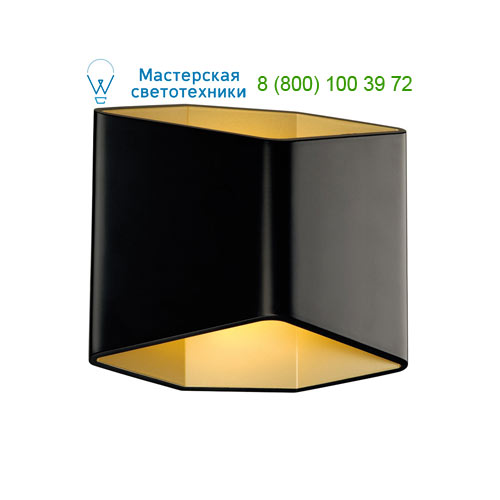 151710 SLV by Marbel CARISO 2 светильник настенный с LED 7.6Вт (11Вт), 3000К, 200lm, черный/ матовое золото