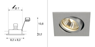 1001996 SLV by Marbel NEW TRIA 68 SQUARE GU10 CS/LS     GU10 50 ., . 