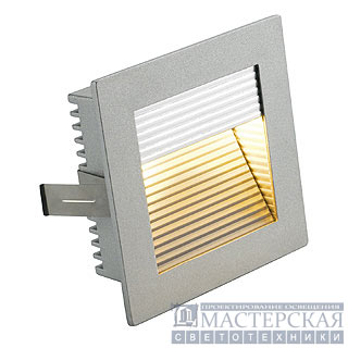 FLAT FRAME CURVE recessed luminaire, square, silvergrey, G4, max. 20W
