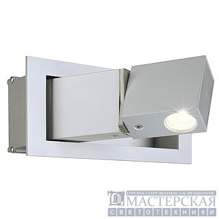 BEDSIDE right wall lamp, silvergrey, 3W LED, 3000K, with blue orientation light