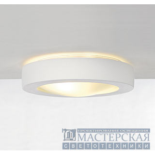 Ceiling luminaire, GL 105 E27, round, white plaster, max. 15W