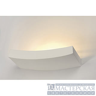 Wall lamp, GL 102 CURVE, white plaster, R7s 78mm, max. 100W