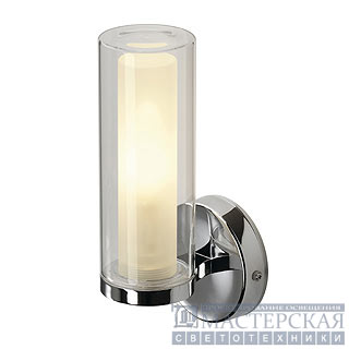 Wall lamp, WL 105, chrome, double-glass, E14, max. 40W, IP44