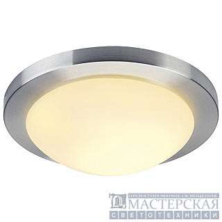 MELAN ceiling luminaire, round , alu-brushed, satined glass, E27, max. 60W