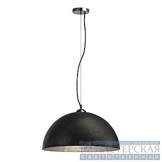 FORCHINI pendant luminaire, PD-1, round, black/silvergrey, E27, max. 40W