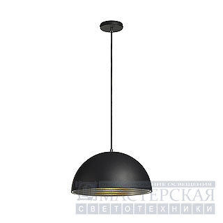 FORCHINI M pendant lamp, PD-2, 40cm, round, black/silver, E27, max. 40W