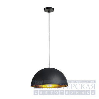 FORCHINI M pendant lamp, PD-2, 40cm, round, black/gold, E27, max. 40W