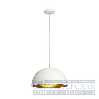 FORCHINI M pendant lamp, PD-2, 40cm, round, white/gold, E27, max. 40W