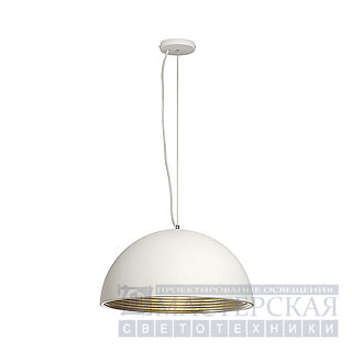 FORCHINI M pendant lamp, PD-1, 50cm, round, white/silver, E27, max. 40W