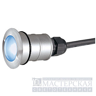 POWER TRAIL-LITE round, stainless steel 316, 1W LED, blue, IP67