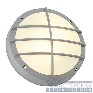 BULAN GRID wall lamp, round, silvergrey, E27, max. 2x 25W, PC cover