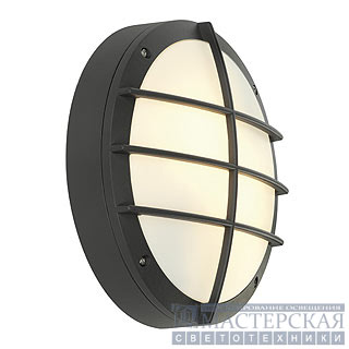 BULAN GRID wall lamp, round, anthracite, E27, max. 2x 25W, PC cover