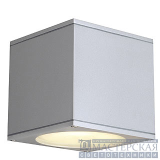 BIG THEO WALL OUT wall lamp, square, silvergrey, ES111, max. 75W