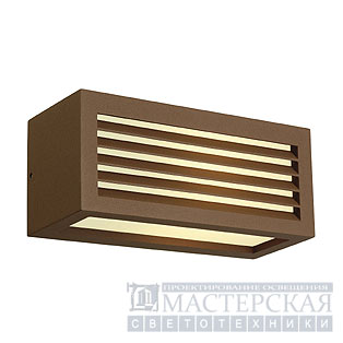 BOX-L E27 wall lamp, square, rusted, E27, max. 18W