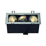115536 SLV KADUX 3 GU10 светильник встраиваемый для 3-х ламп GU10 по 50Вт макс., матированный алюминий/ черный