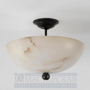 CL0095.BZ Galloway Alabaster Flush Bowl with Button Finial   Vaughan