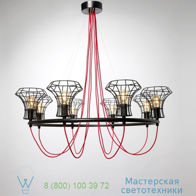  Queen cage Zava 118cm, H125cm  Queen_cage_noir_9005_cable_scarlet_red_rayon 2